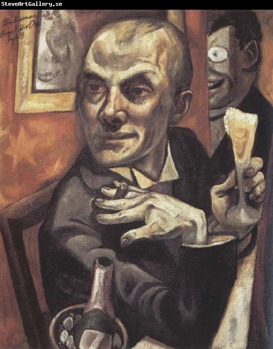Max Beckmann Self-Portrait with a Glass of Champagne